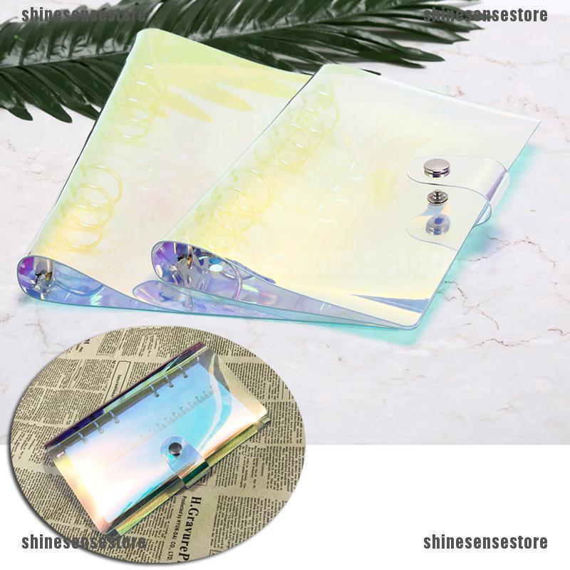 ❀❀ a5/a6 transparent laser loose leaf ring binder notebook planner cover (1)
