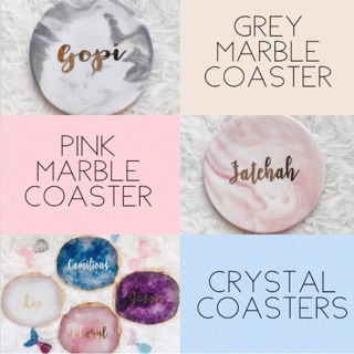 Coloured resin coasters - available in either pink blue purple white/ marble coasters/ wood coasters/resin bookmarks