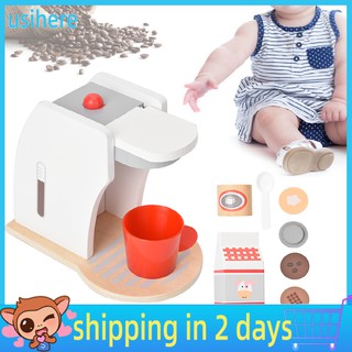 [Seller Recommend] Wooden Simulation House Kitchen Play Toy Cooking Wooden Children's Coffeemaker Toy