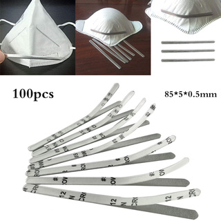 Y1-100 Pcs Flat Mask Aluminum Strip Self-adhesive Mask Nose Bridge Clips DIY Mask Making Accessories
