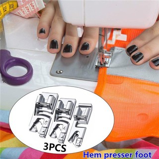 3pcs/set Domestic Sewing Machine Foot Presser Rolled Hem Feet Set