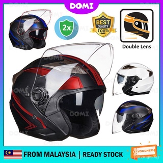 DOMI Double Lens Motorcycle Helmet Unisex Universal Light Weight Motor Moto Full Face Coverage Protect Topi Keledar hk22