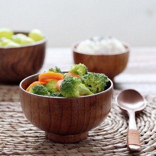 Soup/Salad Natural Wood Bowls Style Japanese Rice Wooden