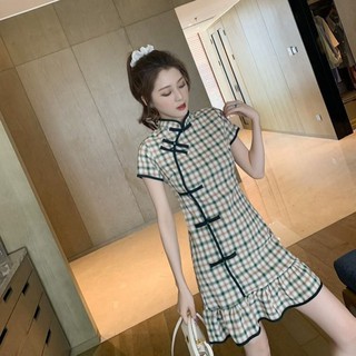 Improved Cheongsam Dress Girls Young Style Retro Chinese Fashion Small Girl Skirt yi