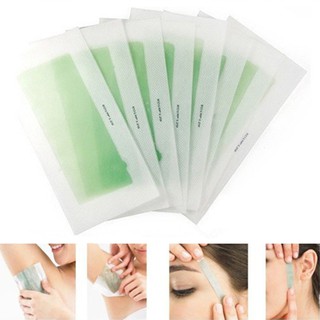10PC Hair Removal Double Side Cold Wax Strips Paper Leg Body Facial Hair Removal
