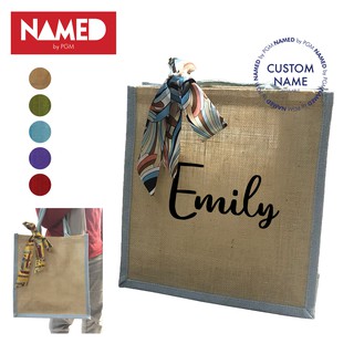 Customisable Jute Bag Custom Name Personalised Gift Personalise Shopping Bag Grocery Carry Bag