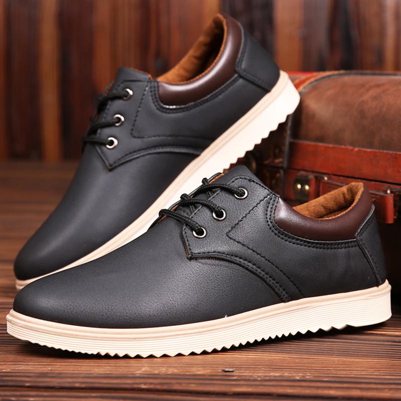 leather shoes❆Spring and Autumn men's shoes anti-skid work waterproof casual Ko