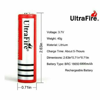 18650 li-lon bateri lithium Battery Durable premium 6800mAh red charging