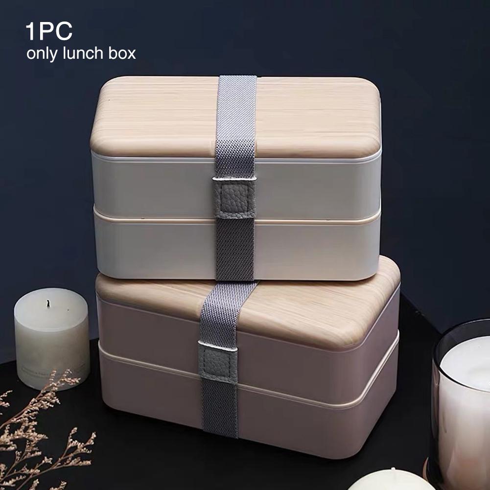 Lunch Kids Adults School Work Leakproof Double Layer Japanese Style Insulated Microwave Bento Box (1)