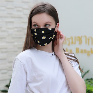 Reusable Washable Non-disposable Fashion Thin Face Mask Fashion Cool Summer Adult New Daisy Protective Face Mask Dustproof Breathable (1)