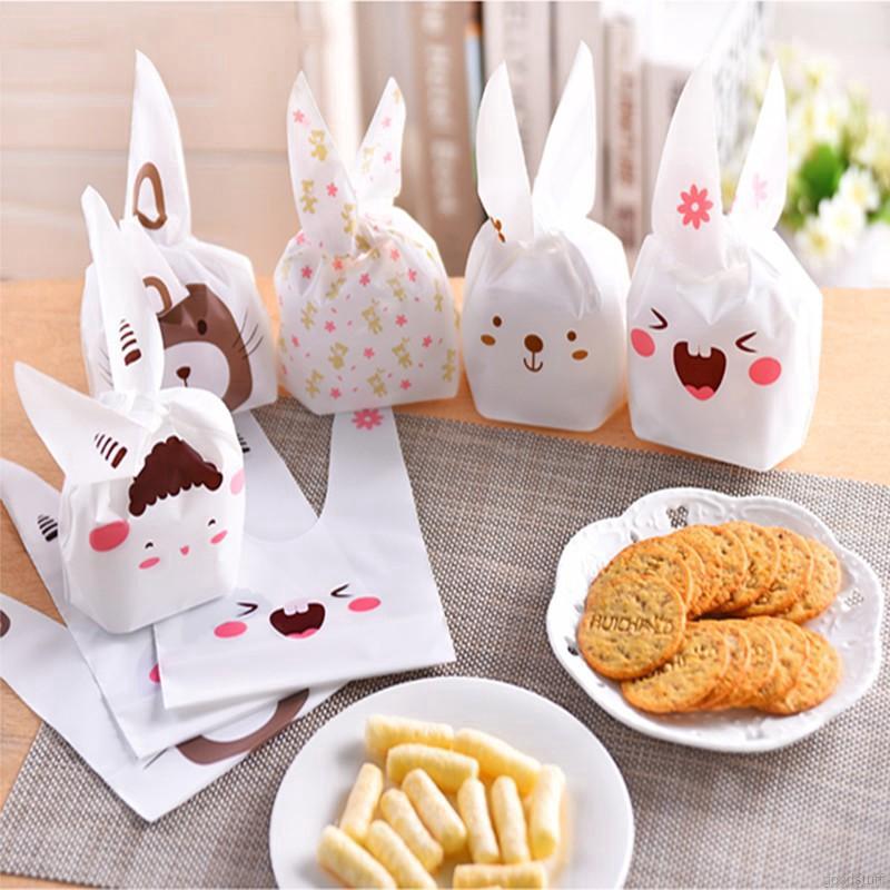 50pcs/Set Candy Cookie Plastic Wedding Party Candy Christmas Gift Bag