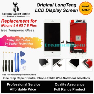 Replacement Original Longteng Luxury Full Set LCD iPhone 5 5C 5S SE 6 6S 7 8 Plus free Opening Tools & Tempered Glass