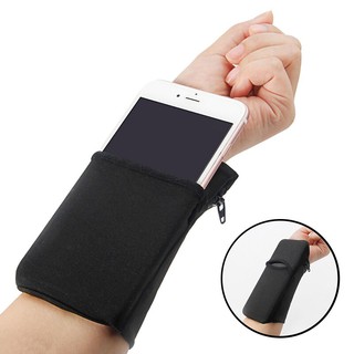 Sports Arm bag Running Wrist Gym Cycling Badminton Tennis Sweatband Wrist Support Pocket Wrist Wallet