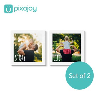 (Set of 2 Bundle) Premium Canvas Lite 6" x 6" Square with Personalisation by Pixajoy Photobook Singapore [e-Voucher]