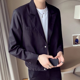 Spring Autumn Style Trendy Men Youth Short Slim-Fit Jacket#Korean Version Jacket Casual Small Suit Single Handsome