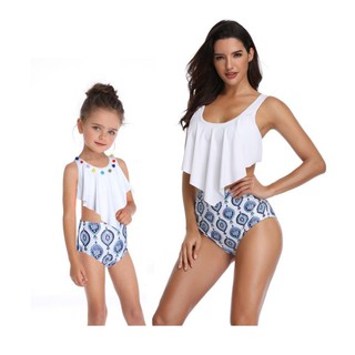 ☞MG-Summer Women Girl Parent-child Beach Party Swimwear Swimsuit Comfort Set