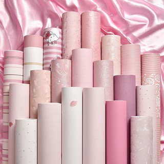 5Mx60cm Pink PVC Self-adhesive Waterproof Wallpaper Girl Women Home Decor