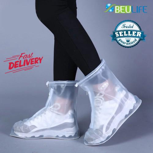 [Shop Malaysia] Reusable Waterproof Anti-Slip Rain Shoe Cover Rain Boots Durable PVC Plastic Shoe Cover for Walking & Travelling