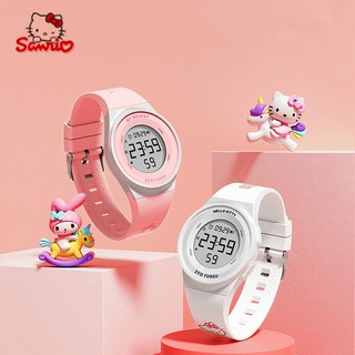 Sanrio Hello Kitty My Melody Children's Cartoon Waterproof Watch Student Luminous Sports Watch Girl Cute Fashion Electronic Watch