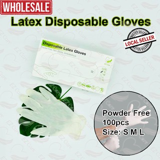 [Singapore Seller] Latex Gloves Kitchen Disposable Gloves Food Grade Household