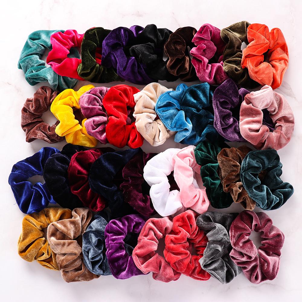 Hair Accessories Vintage Mixed Colors Ponytail Holder Hair Scrunchie