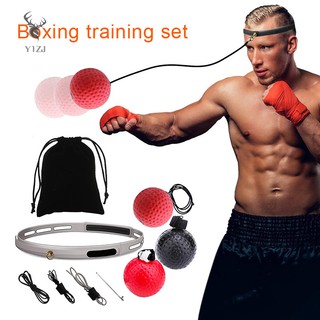 Y1ZJ Boxing Punch Exercise Fight Ball with Head Band for Reflex Speed Boxing Training &SG