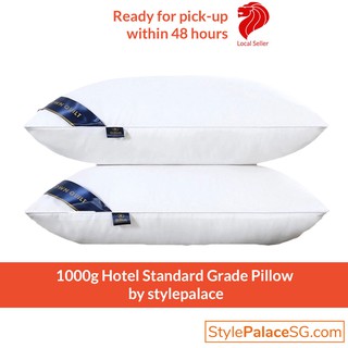 1000g Hotel Standard Grade Pillow White Grey Blue Pink by stylepalace