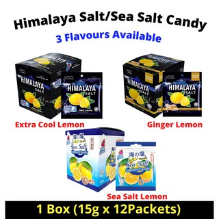 [AUTHENTIC] HIMALAYA SALT CANDY/ SEA SALT CANDY - EXTRA COOL LEMON/ GINGER LEMON/ SEA SALT LEMON (1 BOX x 15G x 12PACKS)