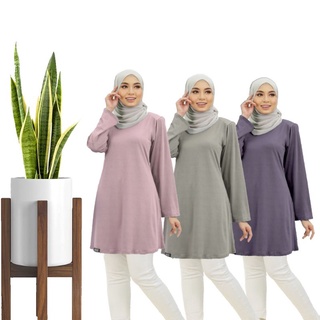 Plain Muslimah Blouse Moss Crepe High Quality No Father Ironless Rubbing (MCK Bag)