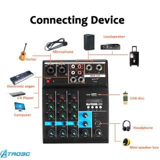 4 Channels Mini USB Audio Mixer Amplifier Console bluetooth Record Phantom With Sound Card Tao3c