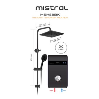 Mistral Instant Rain Shower Heater MSH88MB
