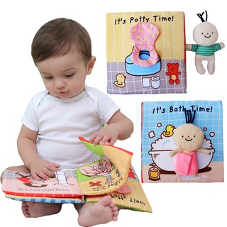 Soft 3D Baby Cloth Book of Bath Potty Infant Early Cognitive Development Book Can't Tear Can Bite Kids Early education toys
