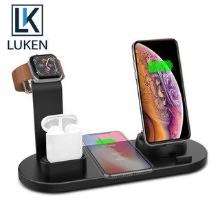LUKEN 4 in 1 Wireless Charging Stand For Apple Watch 5 4 3 2 1 iPhone 11 X XS XR 8 Airpods Pro 10W Qi Fast Charger Dock Station