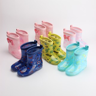 Japanese children's rain boots, baby, toddlers, boys and girls, children's rain boots, water shoes, boots, non-slip and velvet princess warm