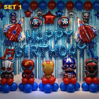 ready stock SUPERHEROS Theme Birthday Party Decoration Mega Set