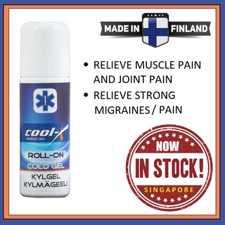 COOL - X ROLL ON COLD GEL / MUSCLE PAIN / JOINT PAIN / MIGRAINE / RHEUMATIC PAIN / SG READY STOCK / MADE IN FINLAND