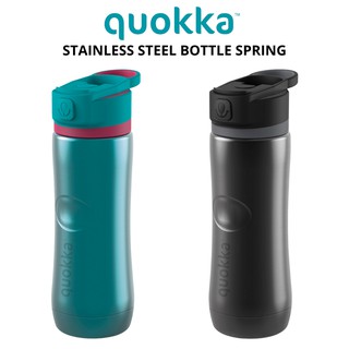 Quokka Double Wall Stainless Steel Spring Drinking Bottle in Ebony & Bondi (600ml)