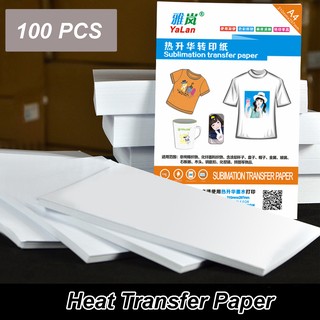 100PCS A4 Heat Transfer Paper Light T-Shirt Inkjet-Printer Iron On Heat Press