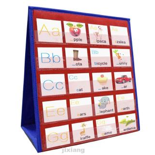 Classroom Double Sided Folding Home Kindergarten Number Display Two Tone Self Standing Portable Pocket Chart