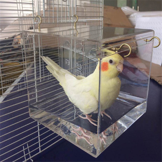 ♂OE Acrylic Bath House Bird Cage Bird Bath For Cockatiels Parrots Parakeets Spac