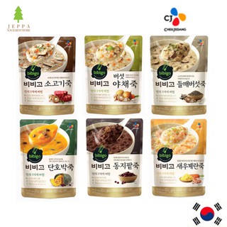 [CJ] Bibigo Korean Porridge Series 450g / Soup Stew Korean Popular Instant Pouch Food / Beef Shrimp Egg Sweet Pumkin Mushroom & Vegetables Mushrooms & Perilla Red Beans