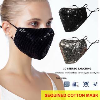 Sequins Half Face Mask Masks Cotton Windproof Anti Reusable Comfortable Balaclava For Women Men Personalized