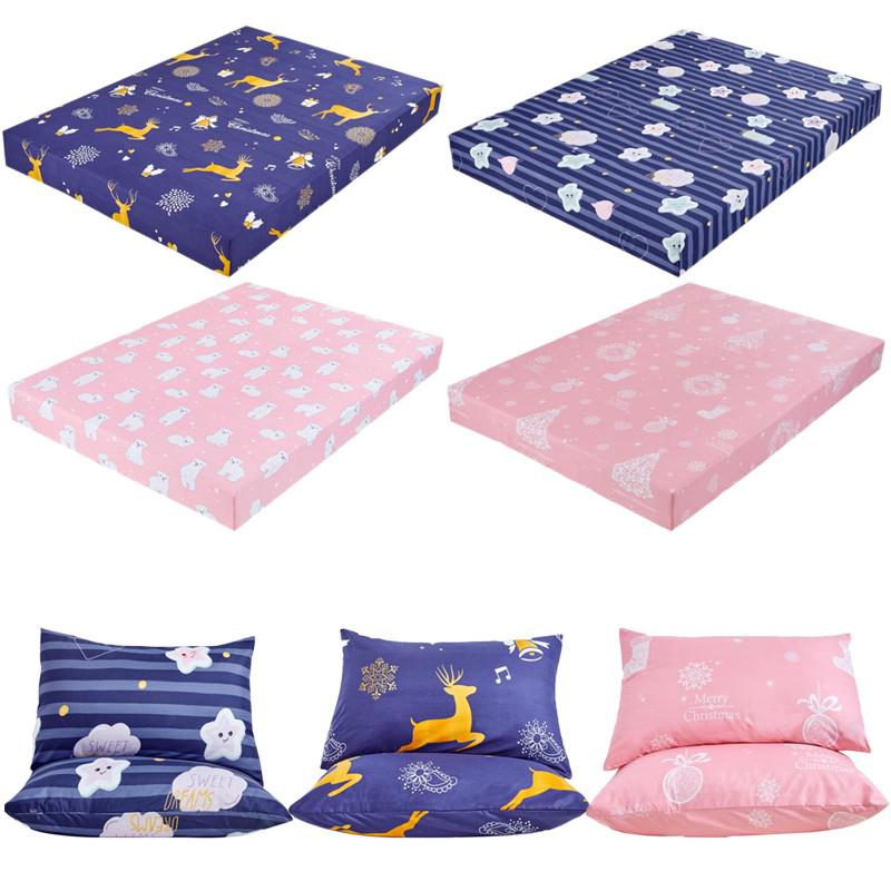[ReadyStock]Waterproof Fitted Bedsheet Mattress Protector Cartoon Cute Single/Queen/King Size Bed Cover (1)