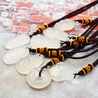 A Variety of Natural Icy Chalcedony Buddha Guanyin Sauteed Green Beans Gourd Ruyi Pendant Men's and Women's Agate Neckla