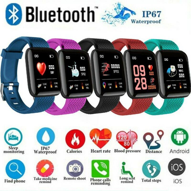 116Plus Bluetooth Smart Watch Heart Rate Blood Pressure Monitor Fitness Tracker