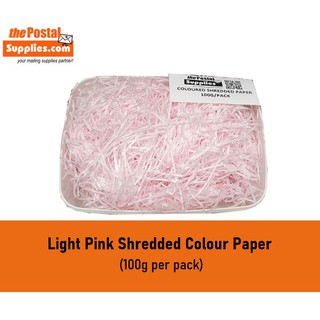 100-400g Light Pink Shredded Paper fillers for gift baskets, Care Packs, Subscription Box