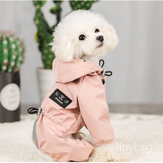 Impermeable Perro Dog Clothes Jacket Waterproof Mesh Breathable Sweat-Absorbent Reflective Pet Raincoat Coat Roupa Puppy Abrigo