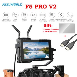 FEELWORLD F5 Pro 5.5 Inch on DSLR Camera Field Monitor Touch Screen IPS FHD1920x1080 4K HDMI Video Focus Assist for Gimbal Rig With Gift 4K HDMI Line Protective Film