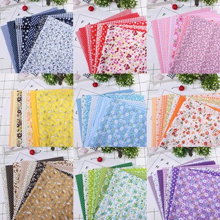 ☆BIG☆7Pcs 25x25cm Floral Patchwork Cotton Fabric Plain Cloth for DIY Sewing Quilting (1)
