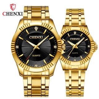 CHENXI men's and women's watches set couple watch 40/29mm quartz watch steel strap business watch for men luxury fashion watch with diamond scale for woman